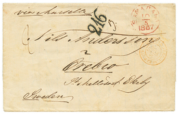 689 "NETH. INDIES To SWEDEN" : 1867 SAMARANG + "216" Swedish Tax Marking On Entire Letter From SAMARANG To SWEDEN. Very  - Netherlands Indies