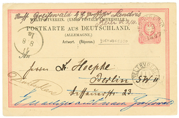 692 NETH. INDIES : 1887 GERMANY P./Stat 10pf(reply Card) Canc. POERWOREDJO To BERLIN. Scarce. Vvf. - Niederländisch-Indien