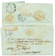 693 PALESTINE - PRECURSOR : 1849 FRANCA + S.SEVEZO+ BEYROUTH SURIE On Entire Letter Datelined "JERUSALEM" Via MALTA & NA - Palästina