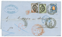 699 POLAND : 1871 RUSSIA 3k + 5k + 20k On Entire Letter From VARSOVIE To FRANCE. Signed MIKULSKI. Superb Quality. - Other & Unclassified