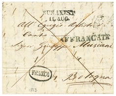 705 1853 BUKUREST/11.AUG + AFFRANCATA + FRANCO On Entire Letter From BUCAREST To BOLOGNA (ITALY). Vf. - Sonstige & Ohne Zuordnung