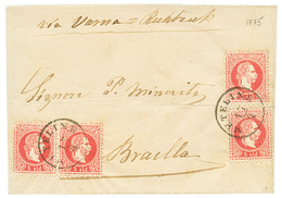 711 ROMANIA - Incoming Mail : 1875 AUSTRIAN LEVANT 5 SOLDI(x4) Canc. METELINE On Cover To BRAILA. Vvf. - Other & Unclassified