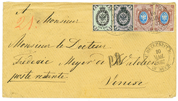 717 RUSSIA : 1867 3k + 5k + 10k(x2) On Envelope To VENEZIA (ITALY). Verso, Cds WIEN & TRIESTE. Vvf. - Other & Unclassified