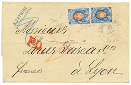 725 RUSSIA : 1873 Pair 20k On Cover From ST PETERSBURG To FRANCE. Vvf. - Andere & Zonder Classificatie