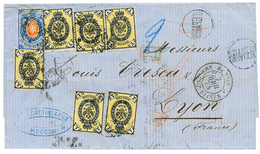 726 RUSSIA : 1874 20k + 1k(x6) On Cover From MOSCOU To FRANCE. Vvf. - Other & Unclassified