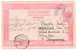 738 SAUDI ARABIA : 1908 TURKEY P./Stat 20p Canc. MEKKE To NETHERLAND INDIES. RARE. Vf. - Arabie Saoudite