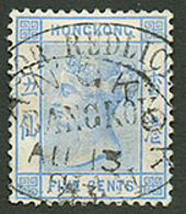 739 SIAM : HONG-KONG 5c Canc. BANGKOK Cachet . GREAT RARITY. Vvf. - Siam