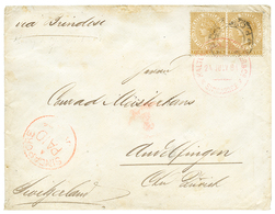750 STRAITS SETTLEMENTS : 1884 4c(x2) + SINGAPORE PAID On Envelope To SWITZERLAND. Vf. - Straits Settlements