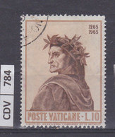 VATICANO, 1965	Dante Alighieri, L. 10 Usato - Used Stamps