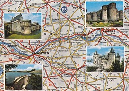 LA LOIRE De NANTES à ANGERS--carte Géographique---( Multivues)---voir 2 Scans - Pays De La Loire