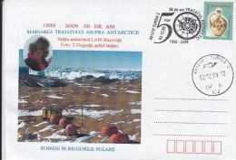 ANTARCTIC TREATY, LAW-RACOVITA STATION, SPECIAL COVER, 2009, ROMANIA - Trattato Antartico