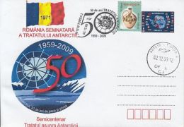 ANTARCTIC TREATY ANNIVERSARY, SPECIAL COVER, 2009, ROMANIA - Antarctisch Verdrag