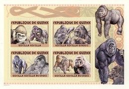 Guinea 2002, Animals, Gorillas, 4val In BF - Gorilles