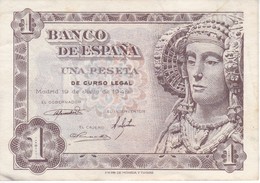 BILLETE DE 1 PTA DEL AÑO 1948 SERIE I CALIDAD MBC (VF)  DAMA DE ELCHE  (BANKNOTE) - 1-2 Pesetas