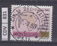 VATICANO   1981	Viaggi Giovanni Paolo II, L. 100 Usato - Oblitérés