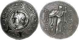 26 Tetradrachme (16,95g), 277-239 V. Chr., Antigonos II. Gonatas, Pella. Av: Makedonischer Schild, Im Zentrum Pankopf Na - Autres & Non Classés