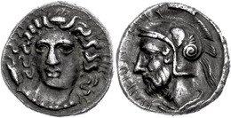 88 Tarsos, Stater (10,58g), 380-375 V. Chr., Pharnabazos. Av: Weiblicher Kopf Von Vorn. Rev: Bärtiger Männerkopf Mit Att - Other & Unclassified