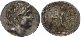 130 Antiochia Am Orontes, Tetradrachme (16,72g), Antiochos VII., 138-129 V. Chr. Av: Kopf Nach Rechts. Rev: Stehende Ath - Other & Unclassified