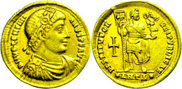 166 Valentinianus I., 364-375, Solidus (4,35g), Antiochia. Av:  Büste Nach Rechts, Darum Umschrift. Rev: Stehender Kaise - Autres & Non Classés