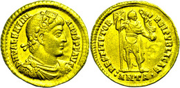 167 Valentinianus I., 364-375, Solidus (4,46g), Antiochia. Av: Büste Nach Rechts, Darum Umschrift. Rev: Stehender Kaiser - Andere & Zonder Classificatie