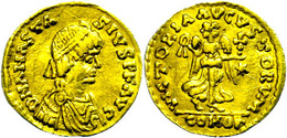 203 Anastasius I., 491-518, Tremissis (1,36g), Konstantinopel. Av: Büste Nach Rechts, Darum Umschrift. Rev: Victoria Mit - Byzantines