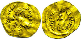 208 Focas, 602-610, Tremissis (1,41g), Konstantinopel. Av: Büste Nach Rechts, Darum Umschrift. Rev: Krückenkreuz, Darum  - Byzantines