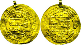 270 Abbasieden, Dinar (7,10g), Al-Nahsir, 575-622 Ah (1180-1225), Bagdad, Madinat Al Salam, Fb. 34, Gehenkelt/wellig, Ss - Islamiques