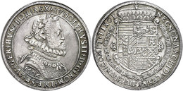 292 Taler, 1606, Rudolf II., Hall, Avers Stellenweise Min. Berieben, Ss+. - Austria