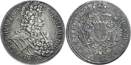 323 Taler, 1704, Leopold I., Wien, Herinek 603, Dav. 1001, Schöne Patina, Kl. Rf., Vz.  Vz - Autriche