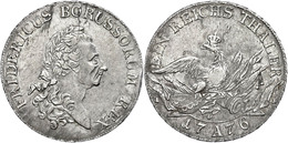 374 Taler, 1776, A, Friedrich II., Olding 70, Kl. Schrötlingsfehler, Randfehler, Ss.  Ss - Autres & Non Classés