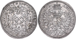 462 Taler, 1696, Mit Titel Leopold I., Dav. 5773, Schrötlingsfehler Am Rand, Vz.  Vz - Andere & Zonder Classificatie