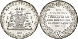 514 Taler, 1863, Befreiung Deutschlands, AKS 14, J. 26, Kl. Rf., Vz-st.  Vz-st - Bremen