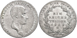 541 Taler, 1815, A, Friedrich Wilhelm III., AKS 11, J. 33, Ss.  Ss - Autres & Non Classés