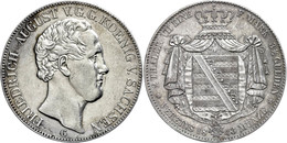 573 Doppeltaler, 1843, Friedrich August II., G, AKS 94, J. 78, Randfehler/Stellenweise Etwas Bearbeitet, Ss-vz.  Ss-vz - Andere & Zonder Classificatie