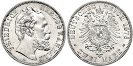 603 2 Mark, 1876, Friedrich I., Kl. Kratzer Auf Dem Avers, Vz., Katalog: J. 19 Vz - Autres & Non Classés