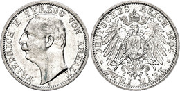 604 2 Mark, 1904, Friedrich II., Kl. Rf., Ss+., Katalog: J. 22 - Autres & Non Classés