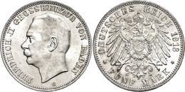 621 5 Mark, 1913, Friedrich II., Kl. Rf., Vz., Katalog: J. 40 Vz - Other & Unclassified