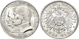 645 2 Mark, 1904, Ernst Ludwig, Zum 400. Geburtstag Philipps Des Großmütigen, Avers Vz-st, Revers F. St (kl. Kratzer).,  - Autres & Non Classés