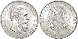 672 5 Mark, 1888, Friedrich III., Wz. Rf. Und Kr., F. St., Katalog: J. 99 - Autres & Non Classés