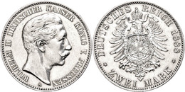 673 2 Mark, 1888, Wilhelm II., Avers Ss, Revers Vz., Katalog: J. 100 - Autres & Non Classés