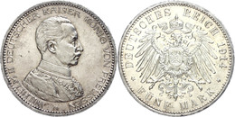 680 5 Mark, 1914, Wilhelm II. In Gardeuniform, Vz-st., Katalog: J. 114 Vz-st - Autres & Non Classés