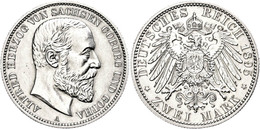 701 2 Mark, 1895, Alfred, Wz. Rf., Avers Leicht Berieben, Vz., Katalog: J. 145 Vz - Autres & Non Classés