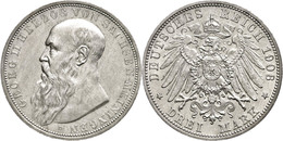 706 3 Mark, 1908, Georg II., Leicht Berieben, Vz., Katalog: J. 152 Vz - Autres & Non Classés