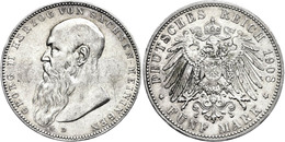 708 5 Mark, 1908, Georg II., Ss., Katalog: J. 153b Ss - Autres & Non Classés