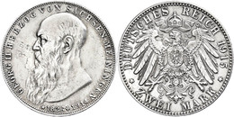 709 2 Mark, 1915, Georg II., Auf Seinen Tod, Avers Ss, Revers Vz., Katalog: J. 154 - Other & Unclassified