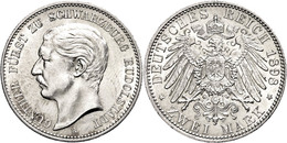 725 2 Mark, 1898, Günther Viktor, Wz. Rf., Avers Vz, Revers F. St., Katalog: J. 167 - Autres & Non Classés