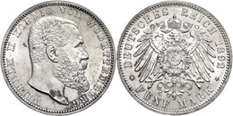 729 5 Mark, 1892, Wilhelm II., Vz+., Katalog: J. 176 - Other & Unclassified