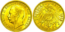 744 20 Mark, 1913, Friedrich II., Kl. Rf., Vz., Katalog: J. 192 Vz - Autres & Non Classés