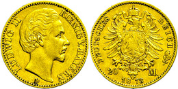 750 20 Mark, 1873, Ludwig II., Kl. Rf., Ss., Katalog: J. 194 Ss - Other & Unclassified