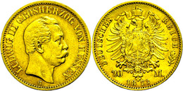 794 20 Mark, 1873, Ludwig II., Kl. Rf., Ss., Katalog: J. 214 Ss - Autres & Non Classés